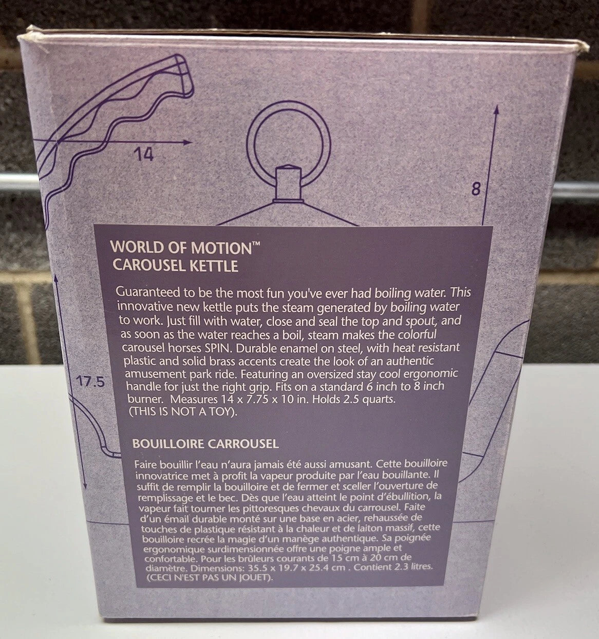 MKI Kamenstein World of Motion Tea Kettle Teapot Steam Driven Carousel Box READ