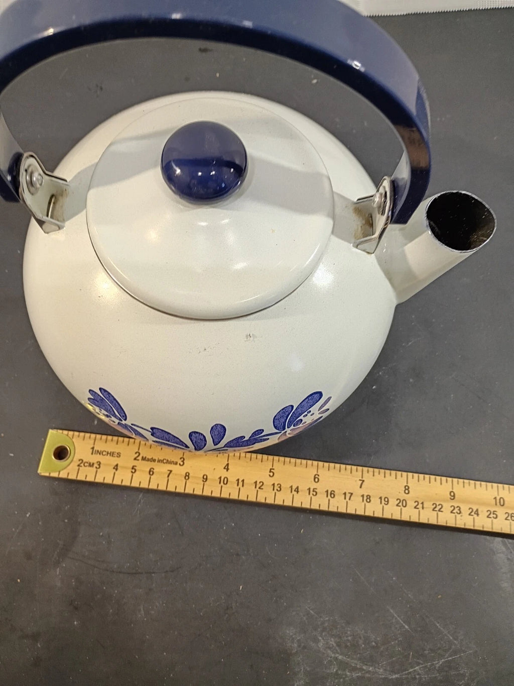 VTG Pfaltzgraff Yorktown enamel on metal Teapot VGC