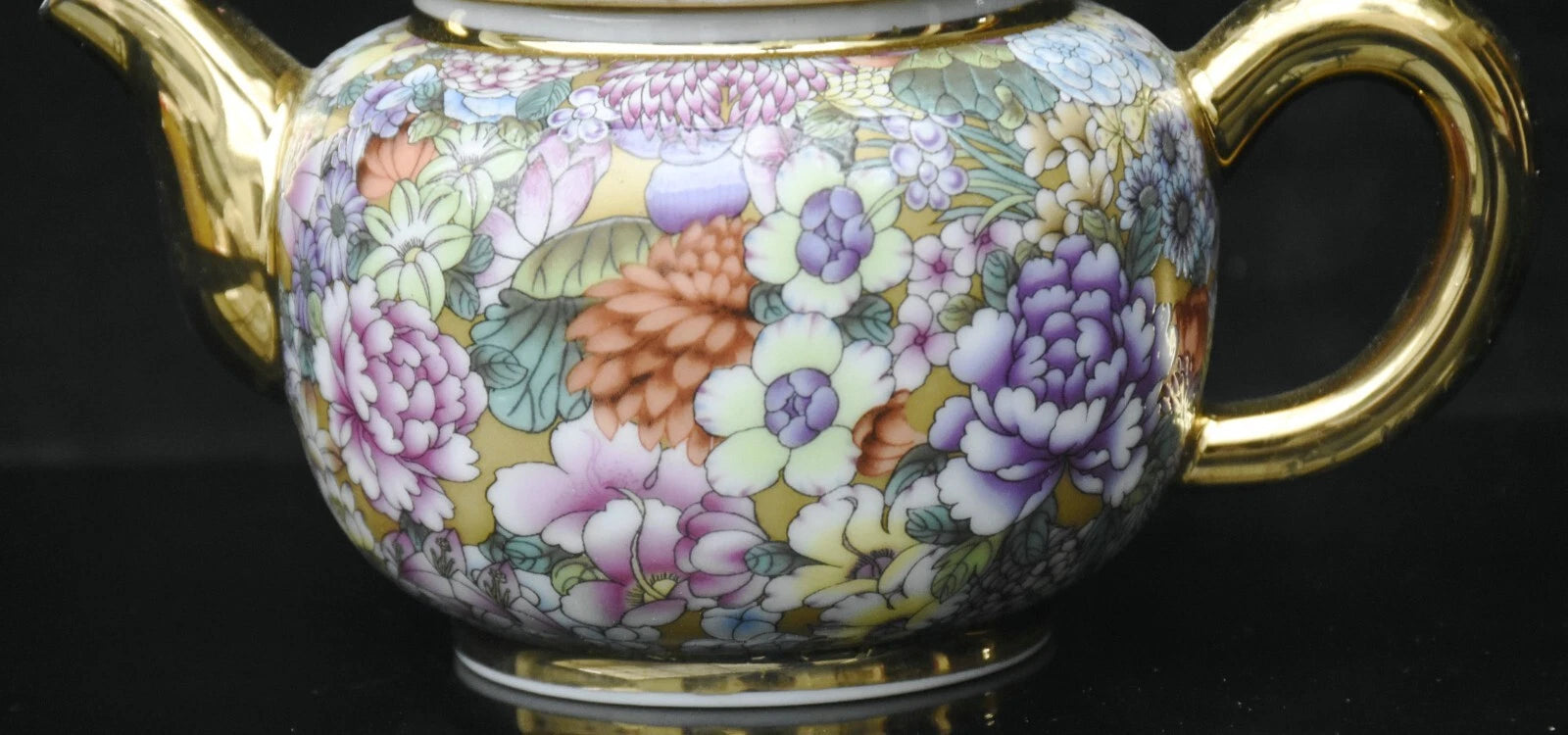 5.5'' Qianlong Enamel Colour Porcelain Gilt Flower Pattern Wine Tea Pot Flagon-