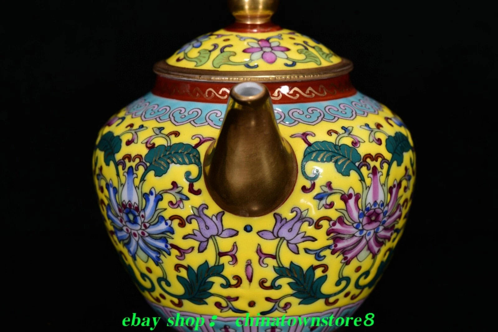 9''Old Enamel Colour Porcelain Gold Cup Mug Glass Wine Tea Pot Flagon Plate Set