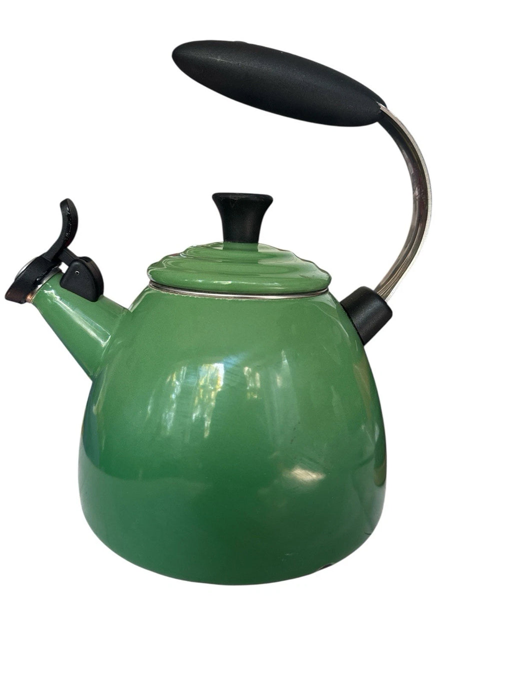 Le Creuset Halo Lime Green Enameled Tea Kettle Green Whistling