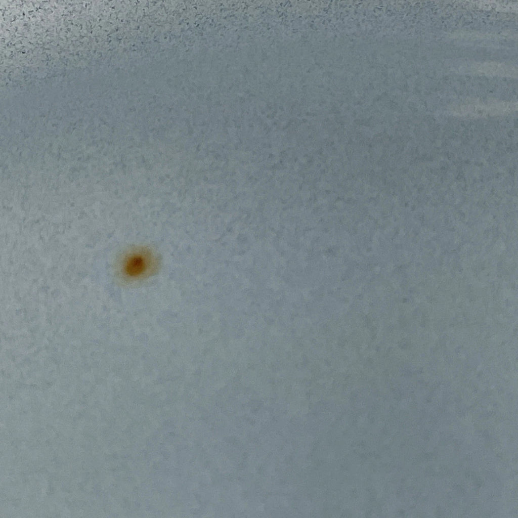 Vtg Hand Painted MCM Yellow Enamel Tea Kettle with Teak Wood Handle and Knob