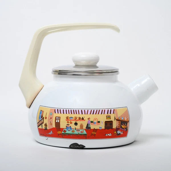 Villeroy & Boch Naif Enamel Tea Pot - Rare Vintage German Kettle Gérard Laplau