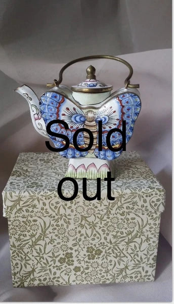 CLOISONNE ENAMEL HANDCRAFTED 2.5" TEAPOT ORNAMENT FIGURINE DECORATION 1 pc