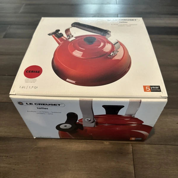 Le Creuset Whistling Tea Kettle 1.7 qt. Cerise - Enamel on Steel - Classic