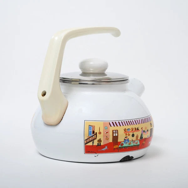 Villeroy & Boch Naif Enamel Tea Pot - Rare Vintage German Kettle Gérard Laplau