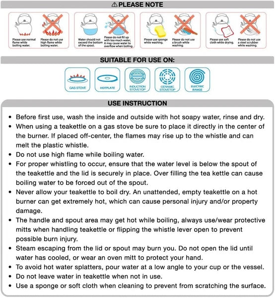 Whimsical 2.1 Quart Enamel-on-Steel Whistling Tea Kettle - Giraffe Design