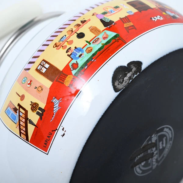 Villeroy & Boch Naif Enamel Tea Pot - Rare Vintage German Kettle Gérard Laplau