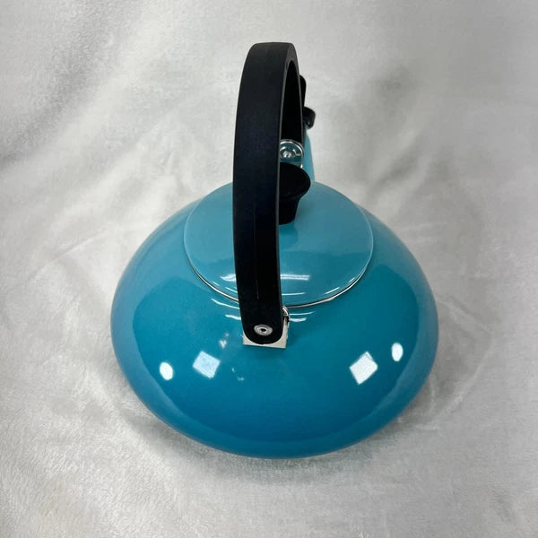 LE CREUSET Enamel On Steel Whistling Tea Kettle 1.5L Caribbean Blue Teal Handle