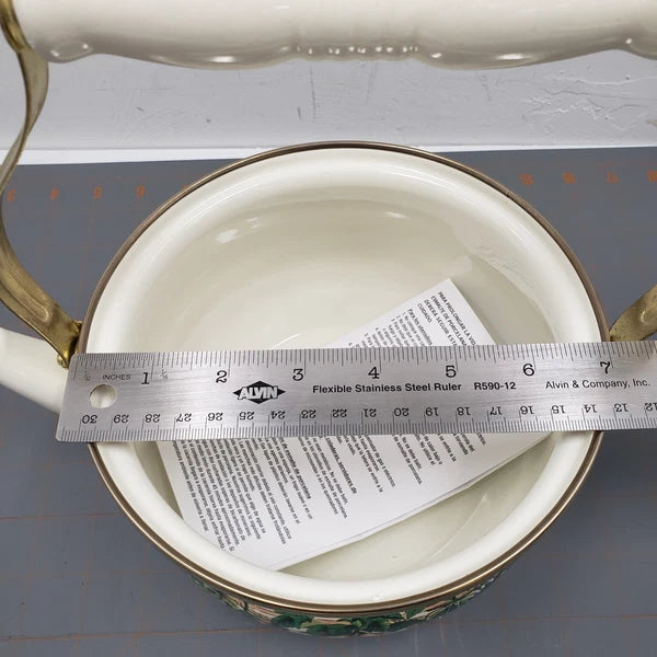 VTG Tabletops Unlimited Enamelware Kensington Garden 2 Qt Tea Kettle NIB