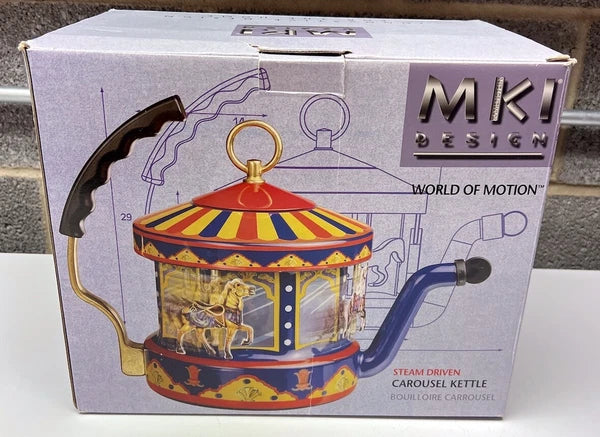 MKI Kamenstein World of Motion Tea Kettle Teapot Steam Driven Carousel Box READ