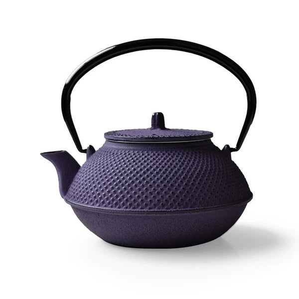 Nanbu Tetsuki Teapot, Round Arare 0.6L Tetsubin, Iron Kettle, GIft, Violet