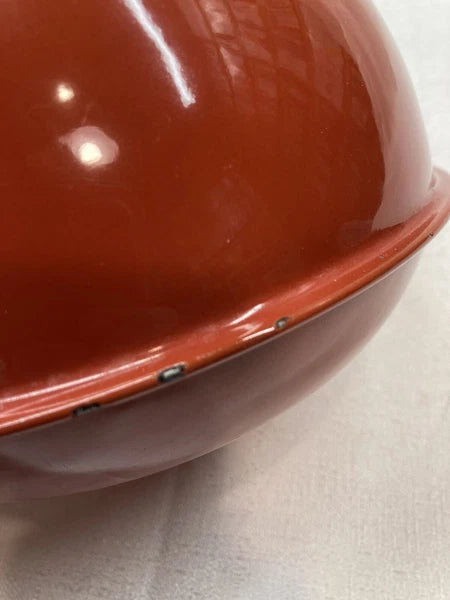 Vintage Teapot Kettle Brown MCM Retro Wooden Handle Japan Coffee Enamel