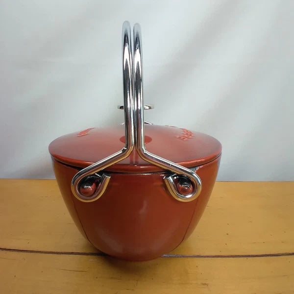 Staub La Theiere French Cast Iron 1 qt Red Tea Kettle Enamel Pot Made in France