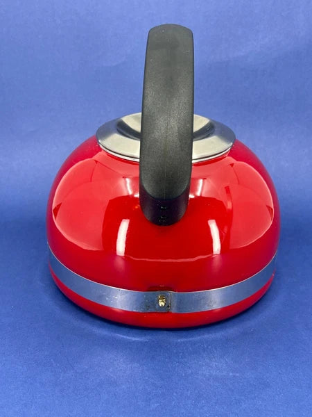 Kitchen Aid Enamel Whistling Tea Kettle Teapot EMPIRE RED Classic Design 2Qt