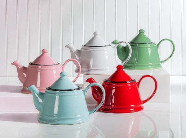 Abbott Collection Enamel Look Ceramic Teapot - Mint Green, 9 inches L, Green