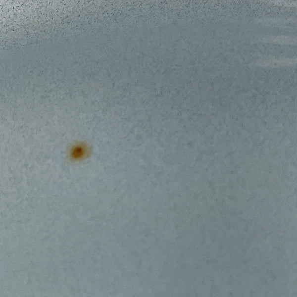 Vtg Hand Painted MCM Yellow Enamel Tea Kettle with Teak Wood Handle and Knob