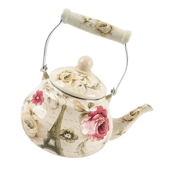 Pear Shaped Pot Travel Porcelain Enamel Tea Kettle Boiling Water