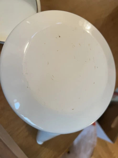 Vintage Lincoware White Enamel Metal Fruit Motif Teapot Tea Kettle Pot Retro