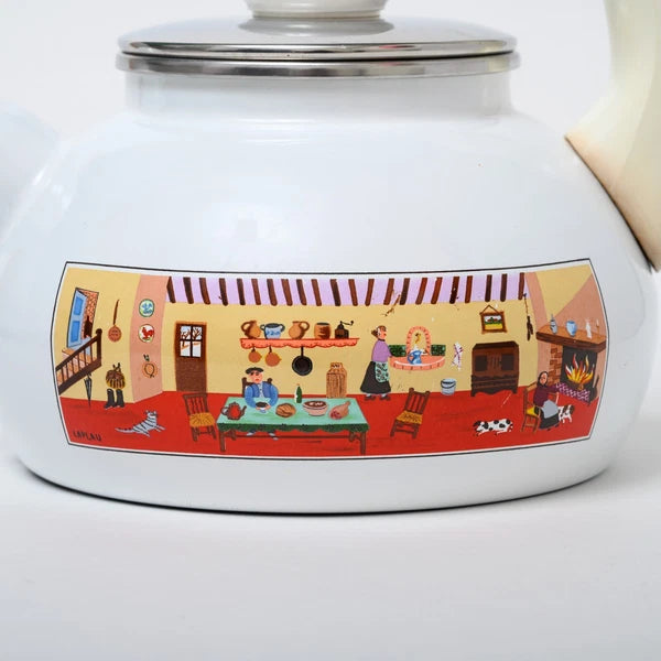 Villeroy & Boch Naif Enamel Tea Pot - Rare Vintage German Kettle Gérard Laplau