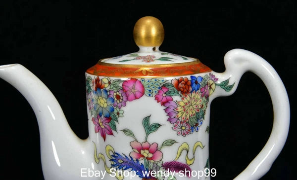 QianLong Dynasty Enamel Colour Porcelain Ruyi Flower Vase Wine Tea Pot Flagon