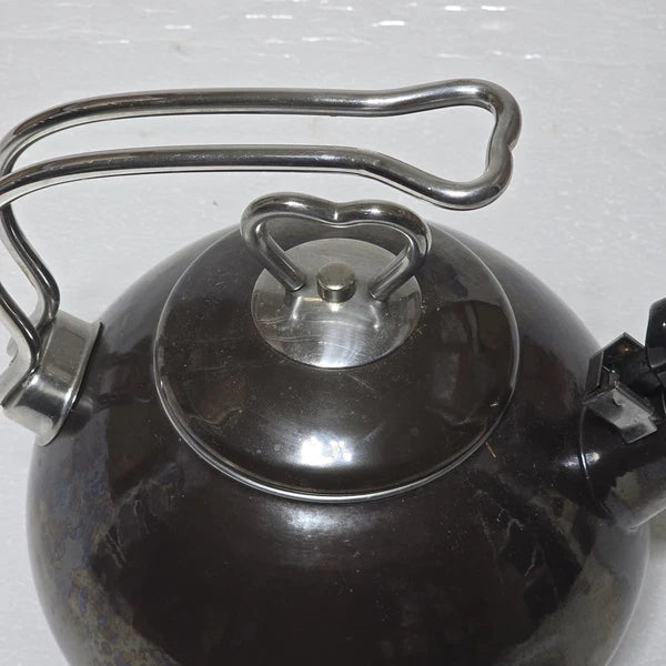 Teakettle, Enamel On Steel Vintage Heart