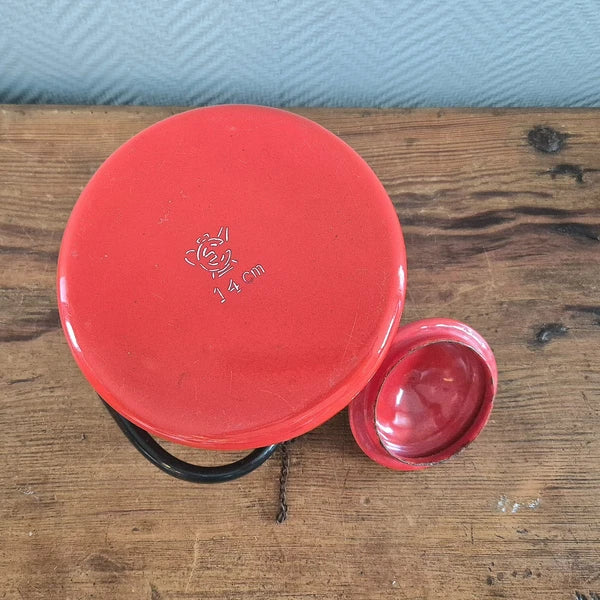 Vintage Enamel COFFEE POT Enamelware Teapot kettle Red Kaffeekanne Tea