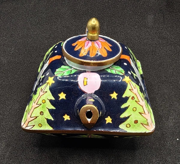 Rare Kelvin Chen Miniature Handpainted Enamel Teapot No 158 ~ 1999