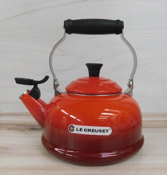 Le Creuset Enamel on Steel 1.7 Quart Classic Whistling Kettle, Cerise Red - New