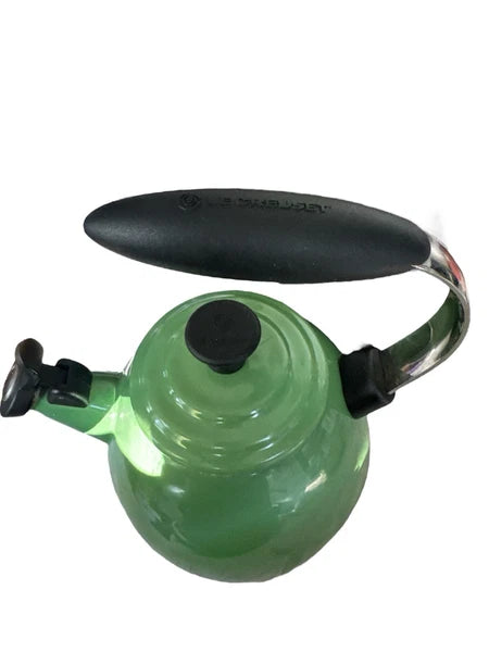 Le Creuset Halo Lime Green Enameled Tea Kettle Green Whistling