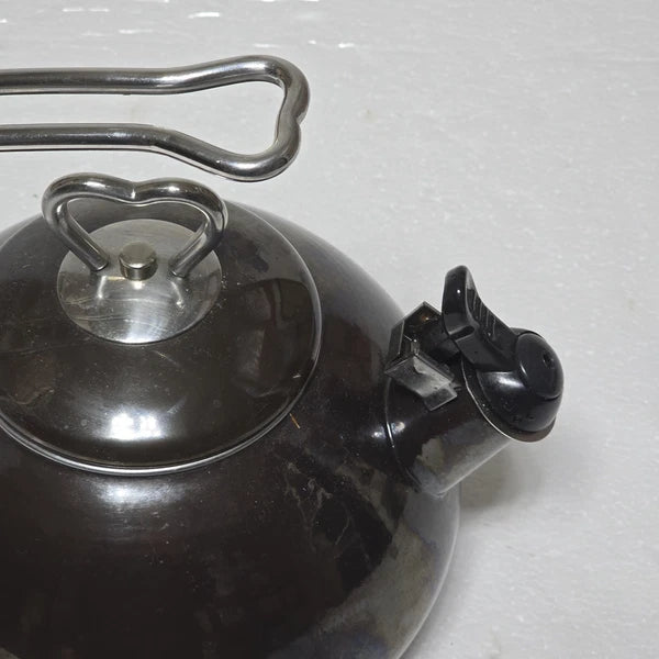 Teakettle, Enamel On Steel Vintage Heart