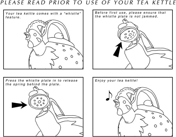 Whimsical 2.1 Quart Enamel-on-Steel Whistling Tea Kettle - Giraffe Design