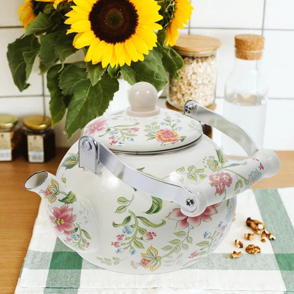 Thickened Enamel Boiling Kettle Alipis Tea Vintage Teapot W Strainer