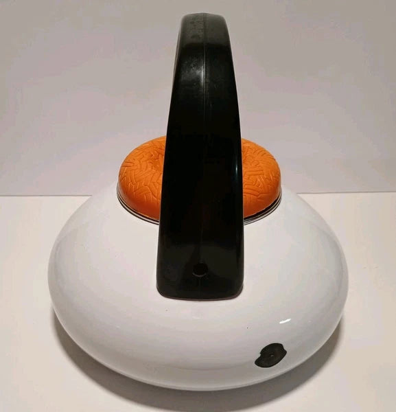 Vintage Enamelware Baby Chick In Nest Tea Kettle Pot