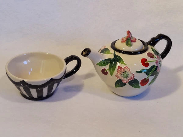 Blue Sky Enamel Style Teapot / Mug Combo 2015