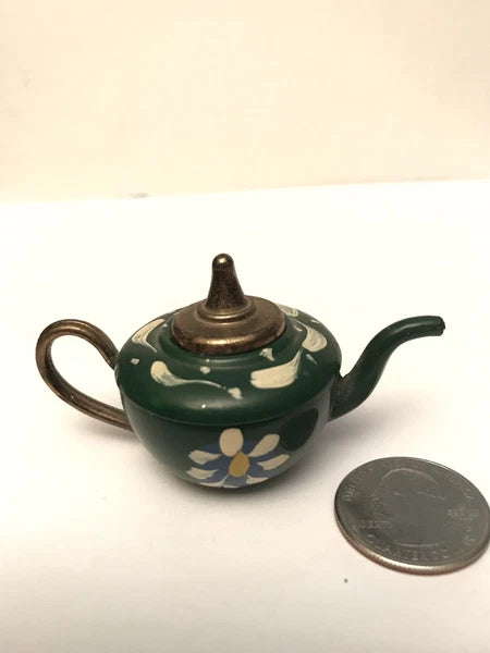 Minature Tole Enamel English dollhouse  Teapot