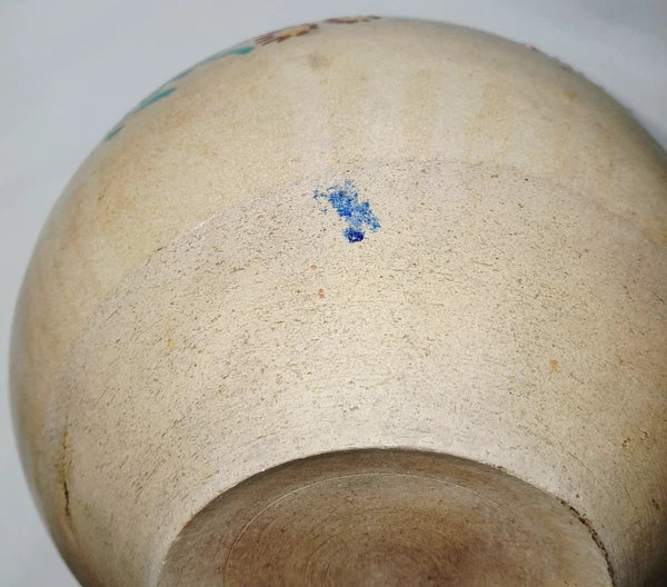 Antique Japanese Yellow Ware Ceramic Famille Rose Raised Enamel Teapot