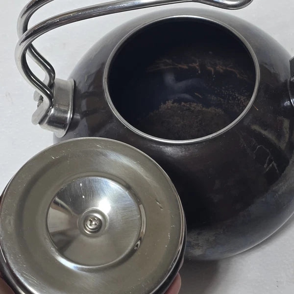 Teakettle, Enamel On Steel Vintage Heart
