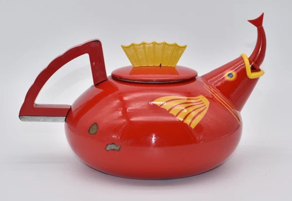 Vintage Copco Under the Sea Red Fish Teapot