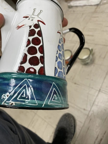 Smaltum Praha Enamelware Teapot Kettle Czech