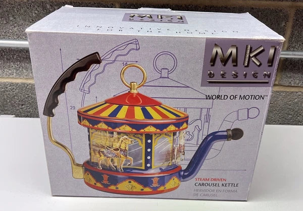 MKI Kamenstein World of Motion Tea Kettle Teapot Steam Driven Carousel Box READ