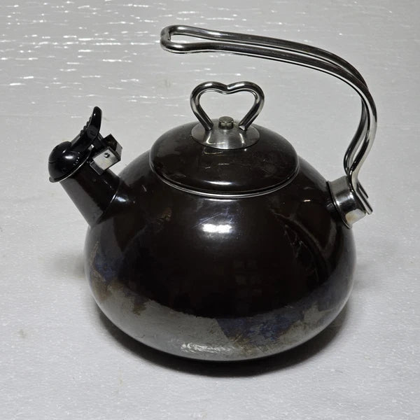 Teakettle, Enamel On Steel Vintage Heart