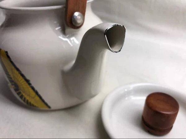 Vintage 1970s Noreen Sukeroku Teapot Gailstyn-Sutton Kettle Enamel Japan Kabuki