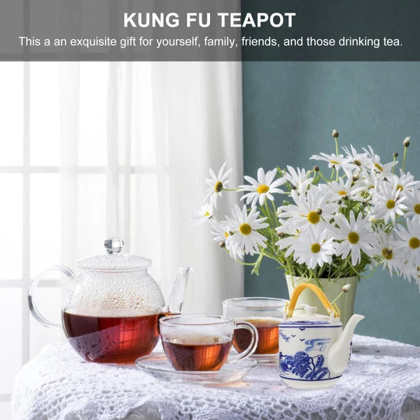 Blue and White Beam-lifting Teapot Porcelain Set Warmer Enamel Kettle