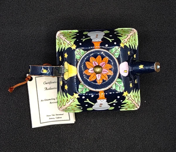 Rare Kelvin Chen Miniature Handpainted Enamel Teapot No 158 ~ 1999