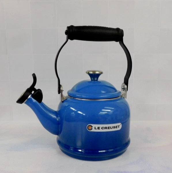 Le Creuset Enamel on Steel 1.25 Quart Demi Tea Kettle, Marseille Blue - New