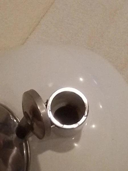 Vintage Whistling White Tea Kettle Tea Pot Enamel On Steel