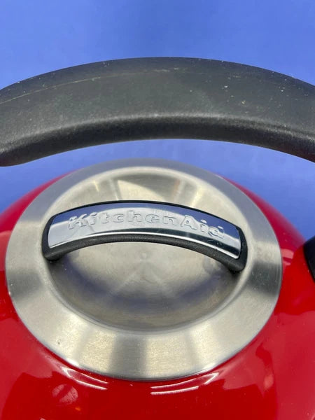 Kitchen Aid Enamel Whistling Tea Kettle Teapot EMPIRE RED Classic Design 2Qt
