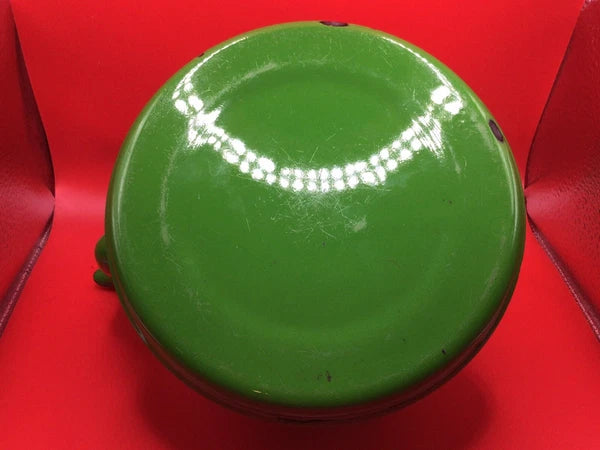 Vintage Green Orange Flowers Floral Enamel Teapot Enamelware Retro Kitchen