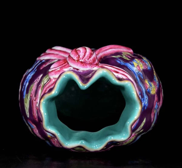 Qianlong Signed Old Chinese Colour Enamel Vase W/phoenix N3674